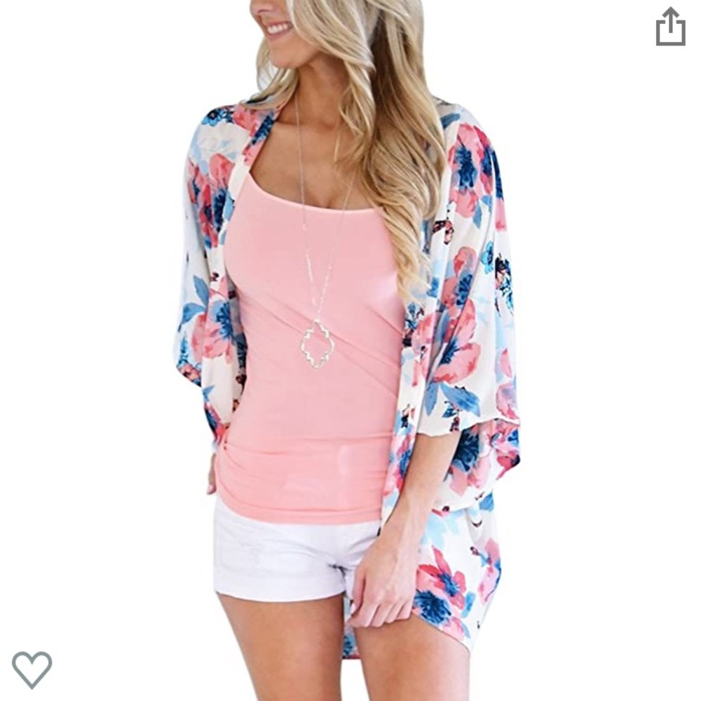 Shawl with flower print - NEVER WORN